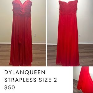 Strapless Red Cocktail Dress